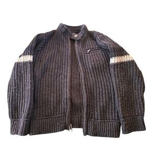 babyGap Wool Blend Zip Up Knitted Sweater Toddler Sz 5 Dark Gray Moto Style Y2K